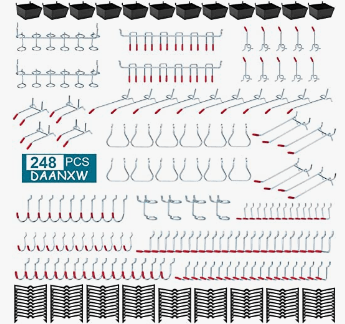248 Pieces of Pegboard Hook Set