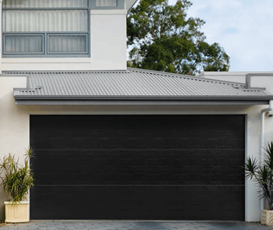 Black Garage Door White House Design Ideas