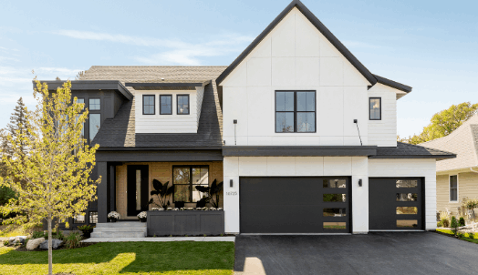 Selecting the Garage Door and Roofs Black 