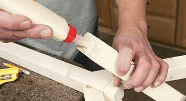 Glue use in carpentry.