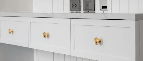 Choosing Golden Cabinet Buttons for White Kitchen Gold Hardware