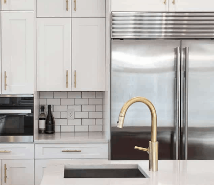 White Cabinets Gold Hardware for Kitchen 