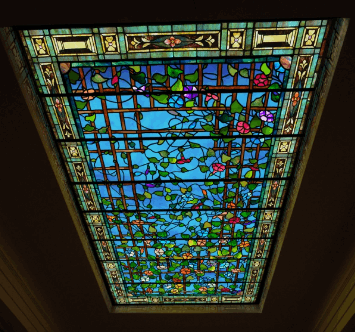 Stained glass ceiling.