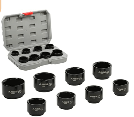 ARES 14001 – 8-Piece 3/8-Inch Drive Low Profile Fuel and Oil Filter Socket Set
